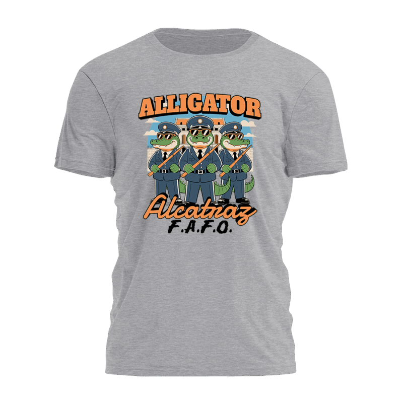 Camric Alligator Alcatraz Graphic Tee – Edgy Unisex Streetwear Shirt