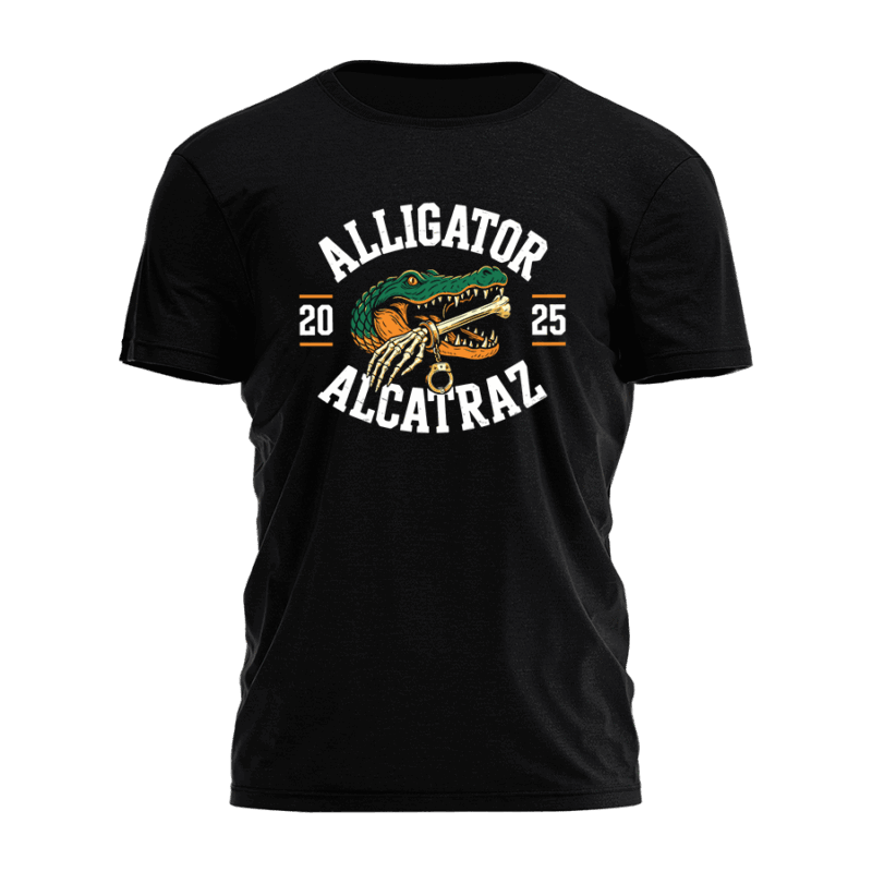 Camric Alligator Alcatraz Univ Dark Graphic Tee – Edgy Unisex Shirt